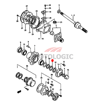 FRONT WHEEL BEARING LOCK WASHER SUZUKI SAMURAI SERIES