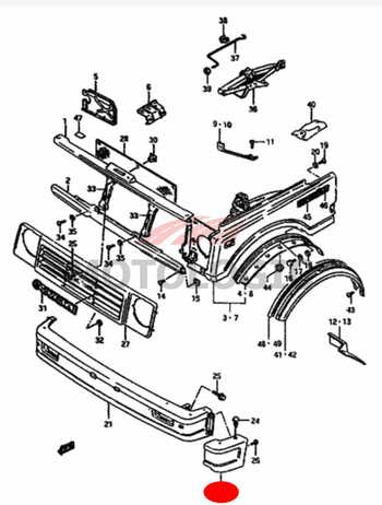 FRONT BUMPER PROTECTOR CORNER RIGHT SUZUKI SAMURAI SERIES