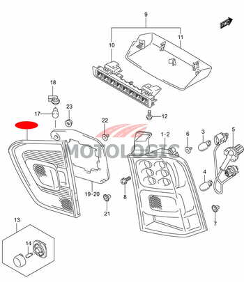 BACKUP LAMP LEFT SUZUKI IGNIS SERIES