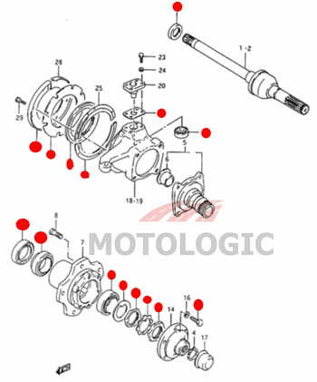 STEERING KNUCKLE REPAIR KIT COMPLETE SUZUKI SAMURAI SERIES