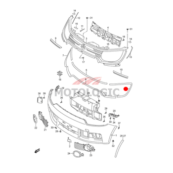 RADIATOR GRILLE SIDE MOLDING LEFT SUZUKI IGNIS SERIES