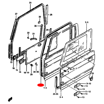 WEATHERSTRIP DOOR RIGHT SUZUKI SAMURAI SERIES