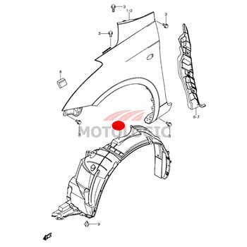 FRONT FENDER LINING RIGHT SUZUKI SWIFT SERIES