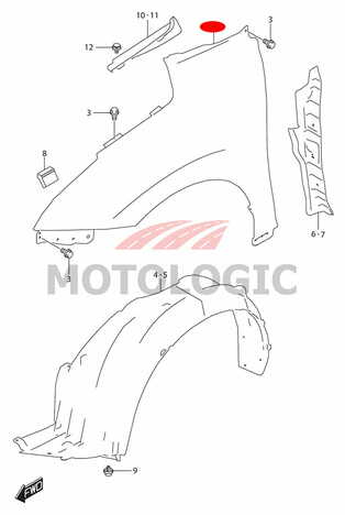 FRONT FENDER RIGHT SUZUKI BALENO SERIES