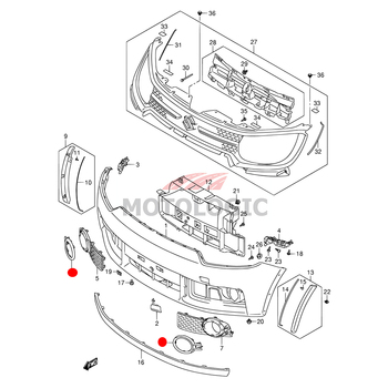 FRONT FOG LAMP BEZEL GARNISH RH SUZUKI IGNIS SERIES