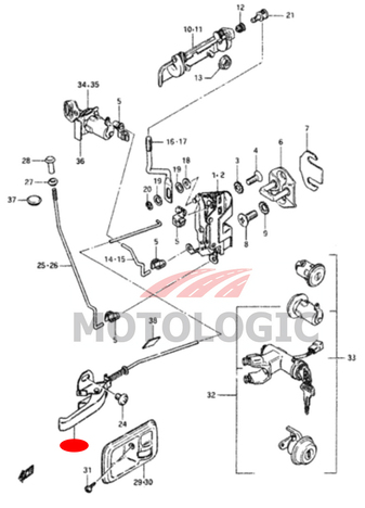 INSIDE DOOR HANDLE SUZUKI SAMURAI SERIES