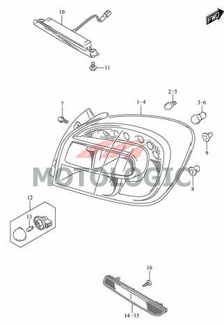 REAR LAMP RIGHT SUZUKI BALENO SERIES