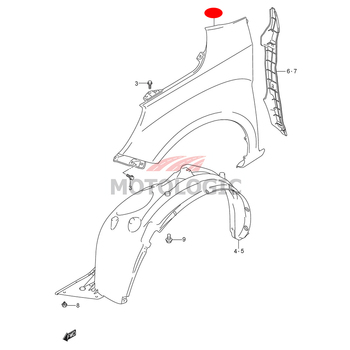 FRONT FENDER RIGHT SUZUKI SERIES