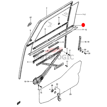 FRONT DOOR INSIDE WEATHERSTRIP SCRAPE SUZUKI SAMURAI SERIES